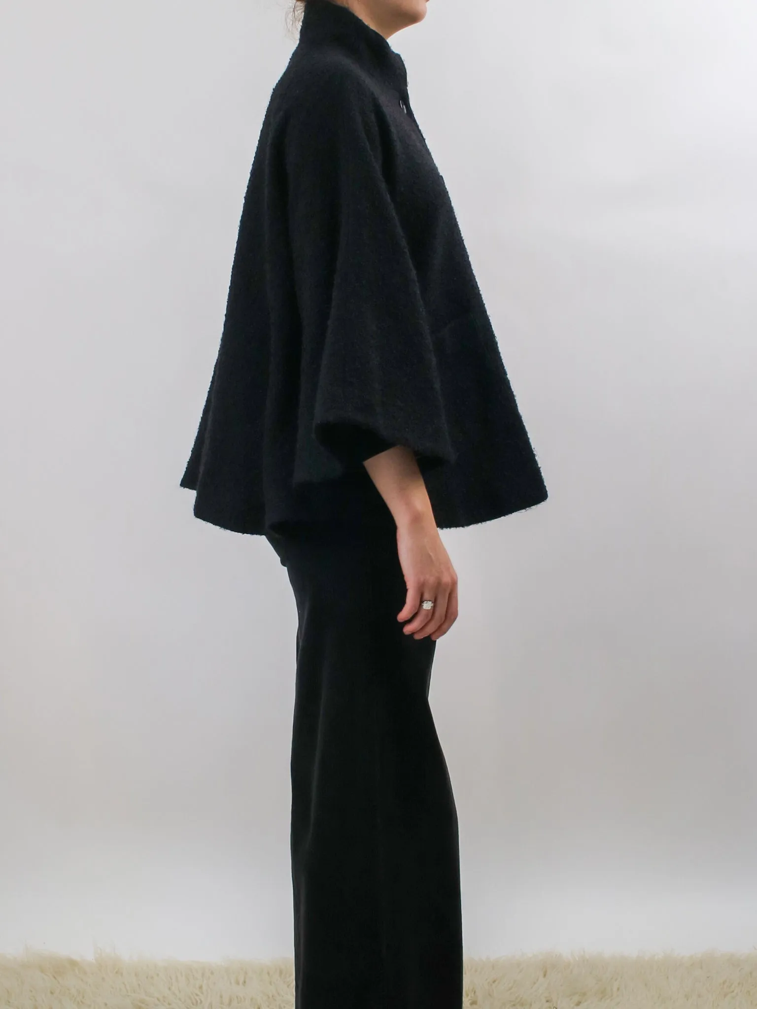 1990s Country Clothes by Pendleton Black Wool Cape