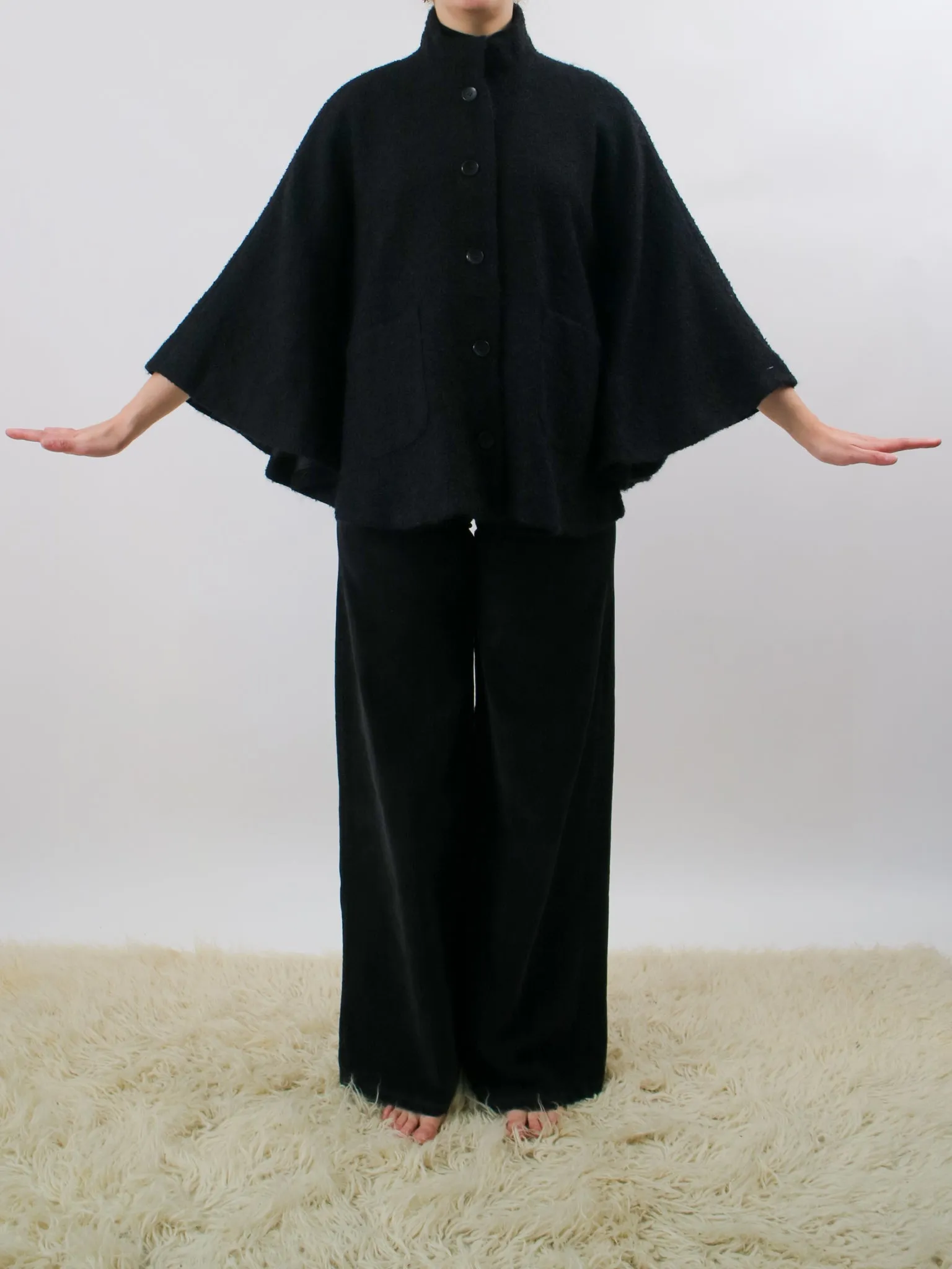 1990s Country Clothes by Pendleton Black Wool Cape