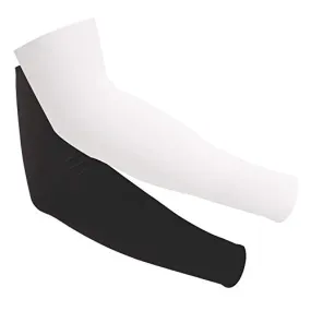 2 Pairs UV Sun Protection Cooling Arm Sleeves for Cycling, Running, Golf, Driving Sleeves for Men & Women (Black   White)