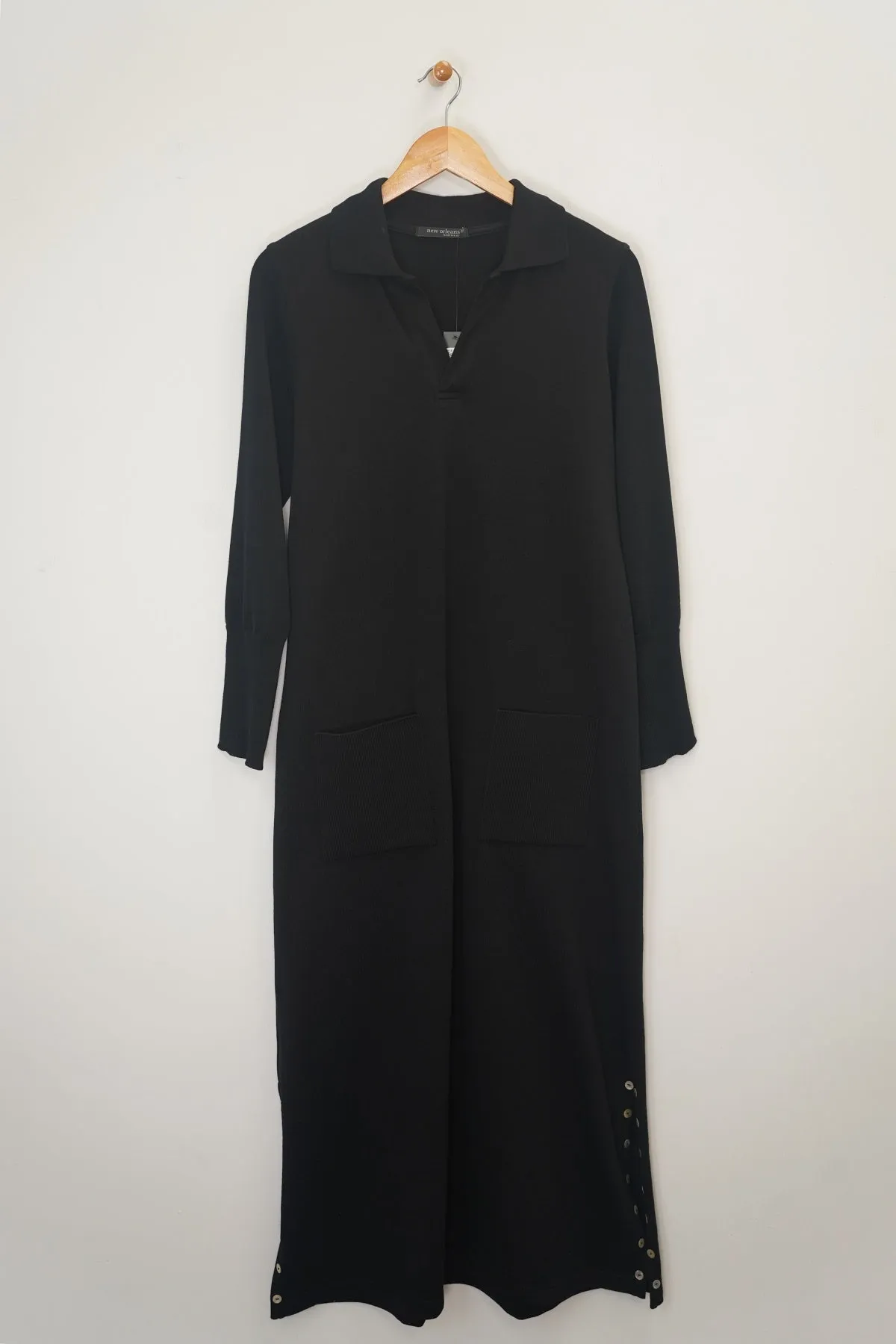 48" Long Sleeve Polo Dress with Button Cuff