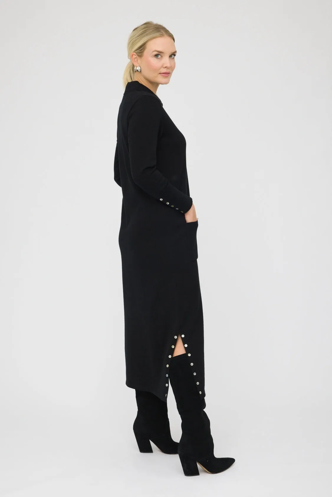 48" Long Sleeve Polo Dress with Button Cuff