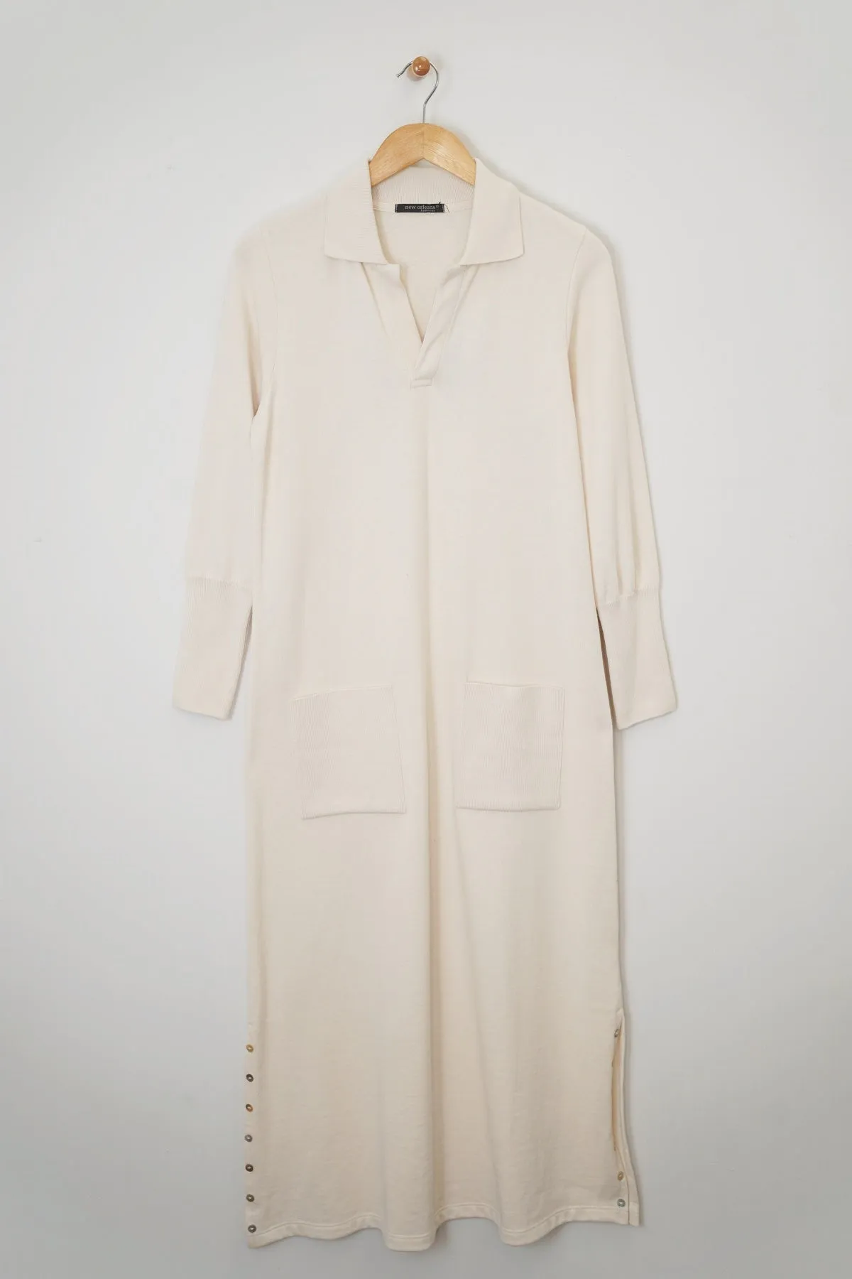 48" Long Sleeve Polo Dress with Button Cuff