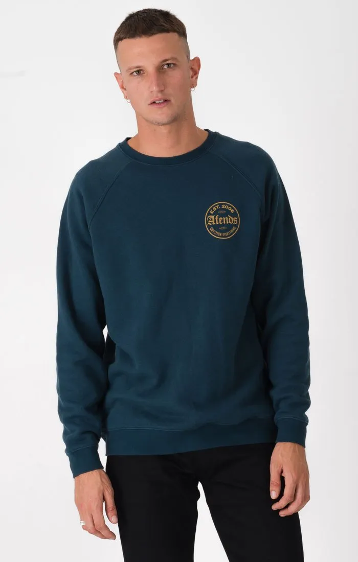 Afends Mens Throw - Raglan Crew Neck Sweat