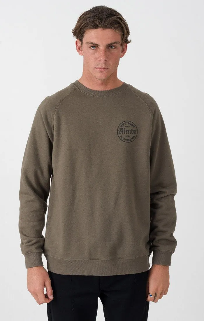 Afends Mens Throw - Raglan Crew Neck Sweat
