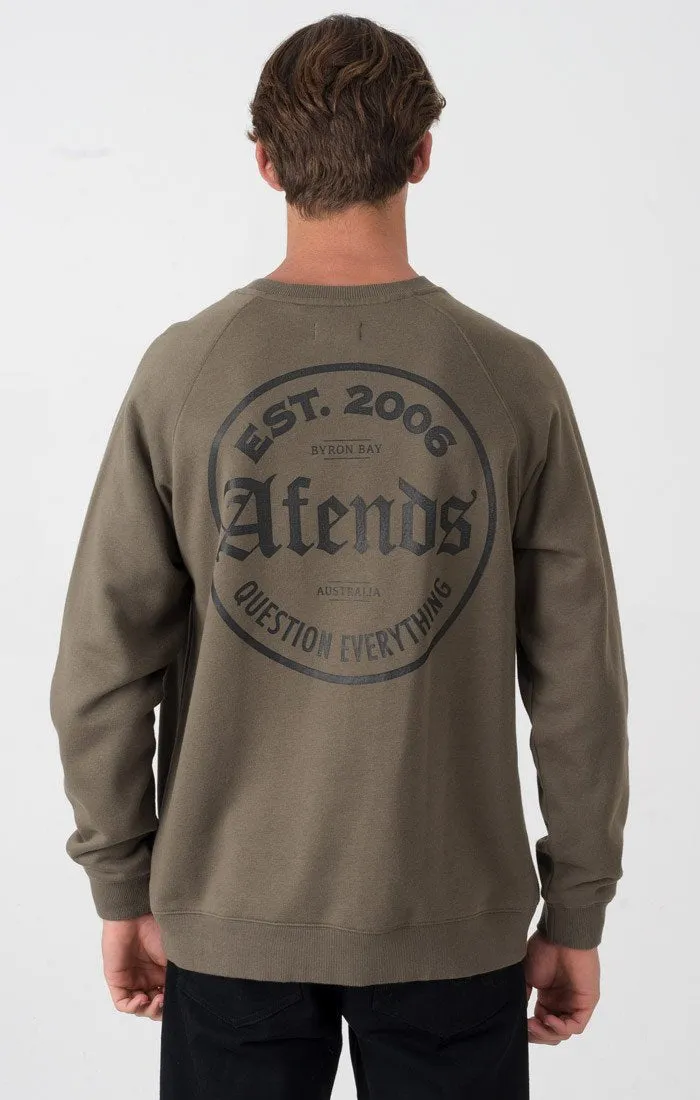 Afends Mens Throw - Raglan Crew Neck Sweat