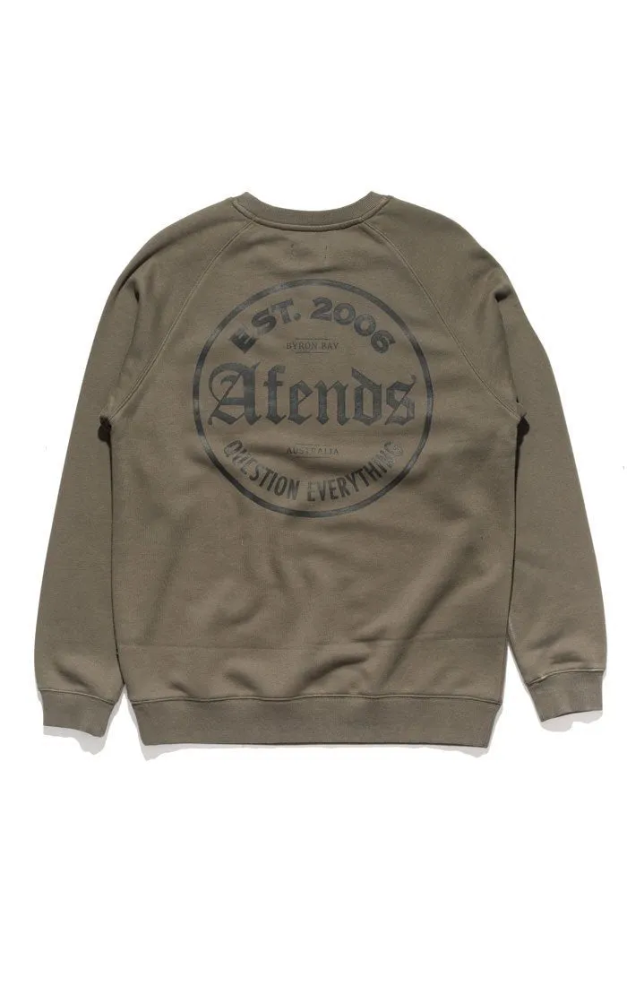 Afends Mens Throw - Raglan Crew Neck Sweat
