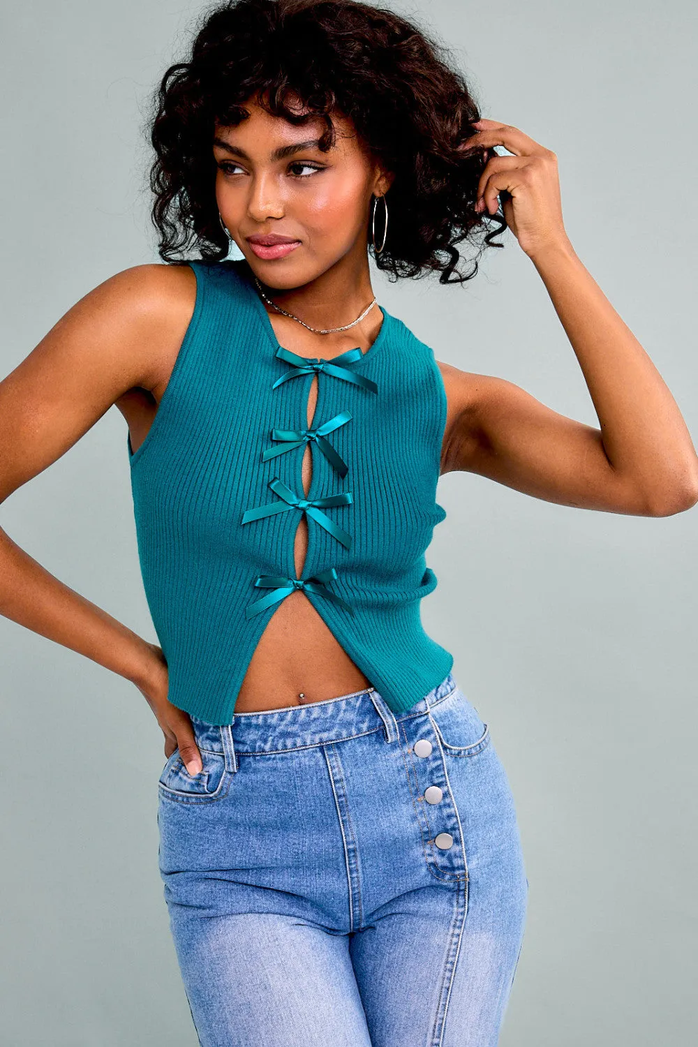 best in bow top - teal