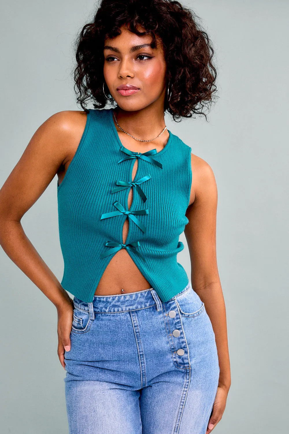 best in bow top - teal