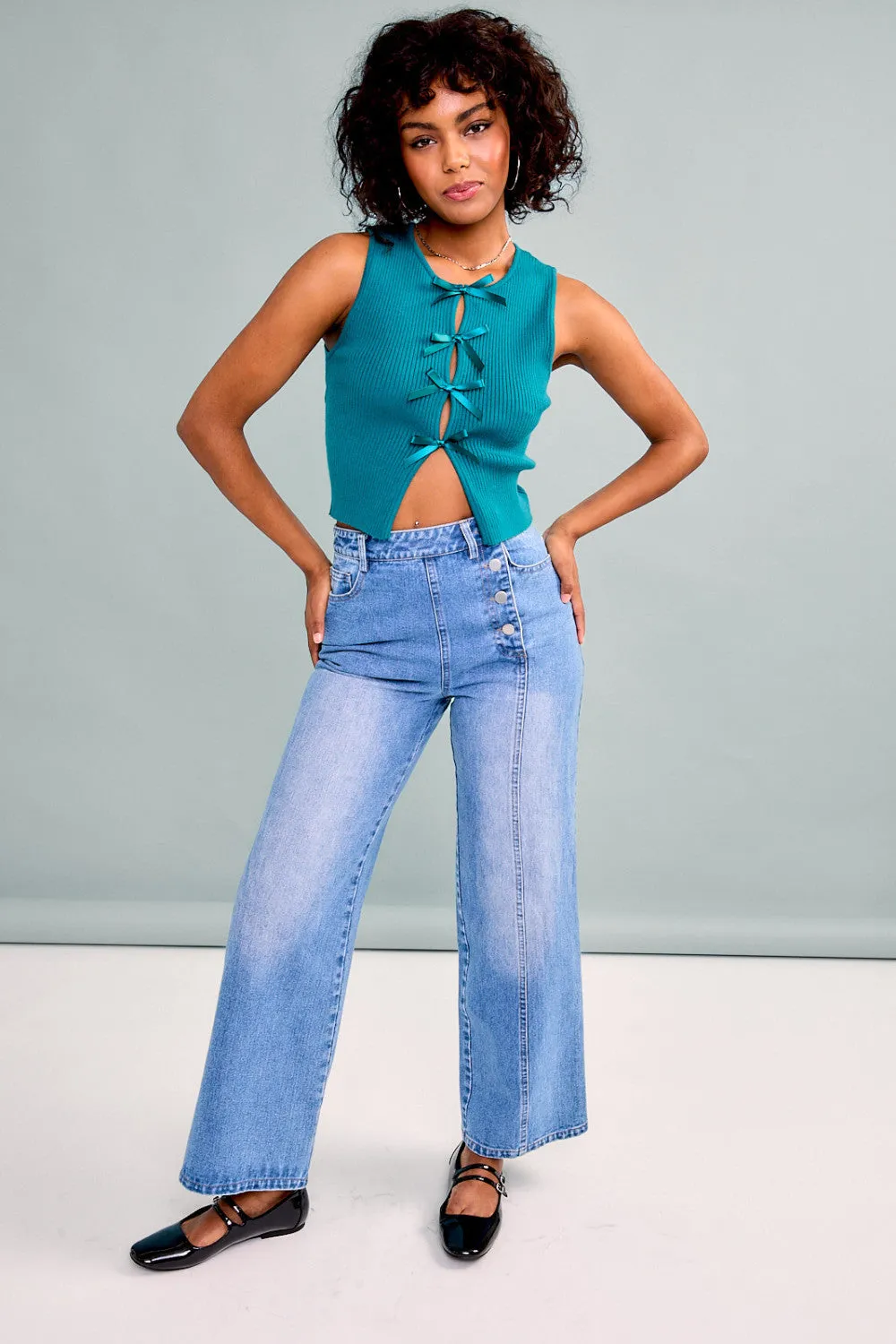 best in bow top - teal
