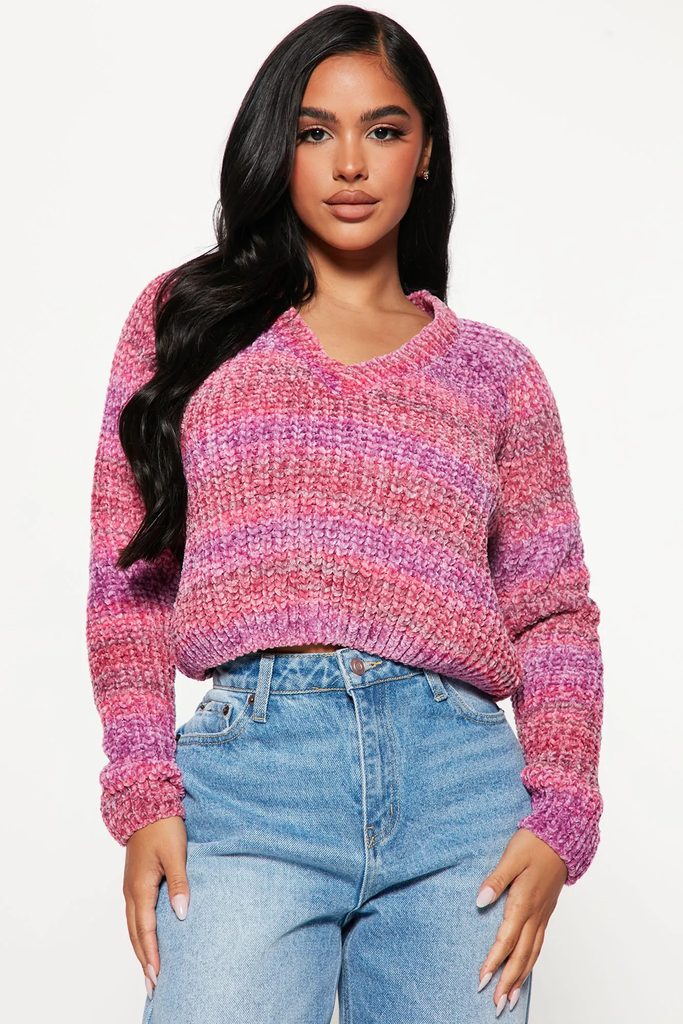 Best Of All Spacedye Sweater - Pink/combo