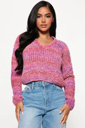 Best Of All Spacedye Sweater - Pink/combo