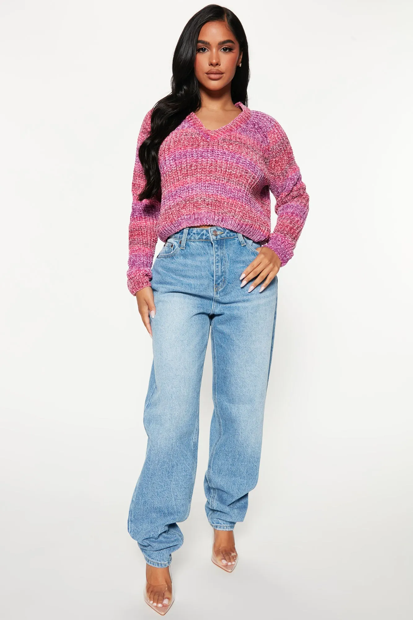 Best Of All Spacedye Sweater - Pink/combo