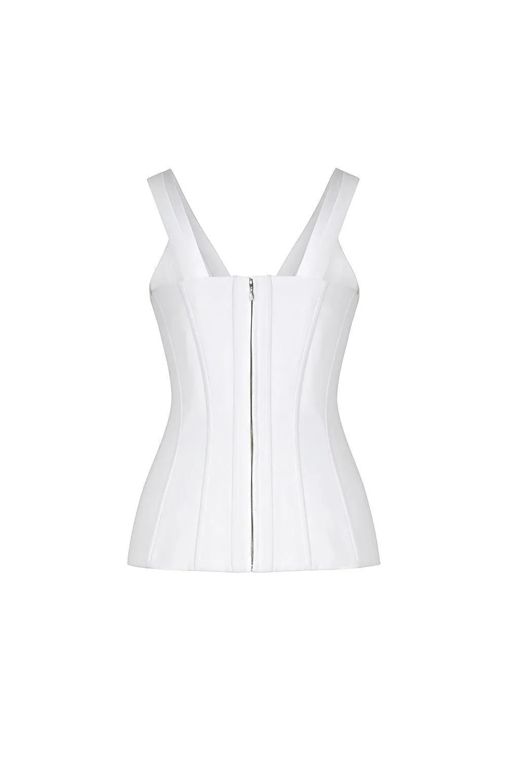 Carlisle Bodycon V-Neck Crepe Top