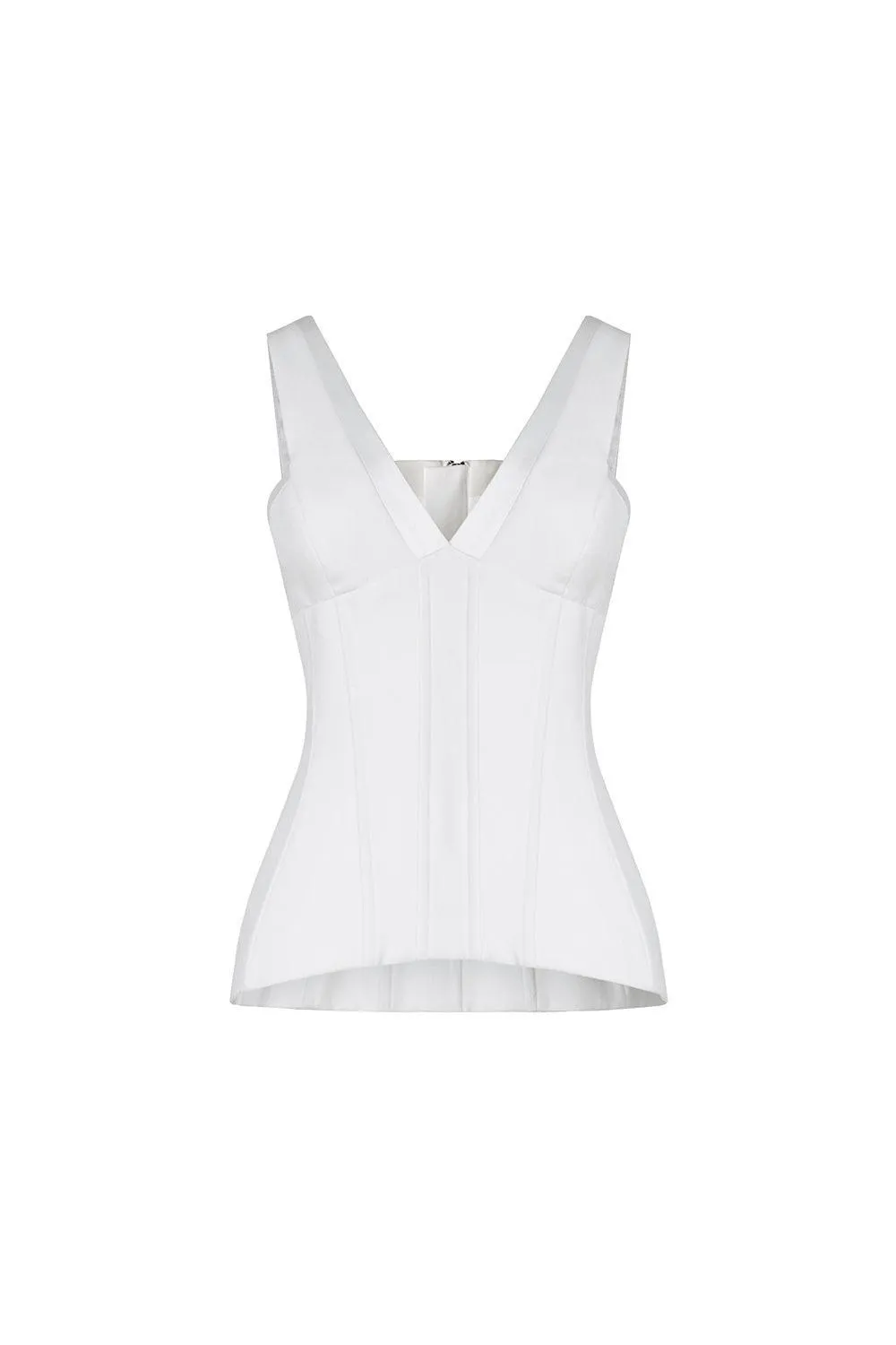 Carlisle Bodycon V-Neck Crepe Top