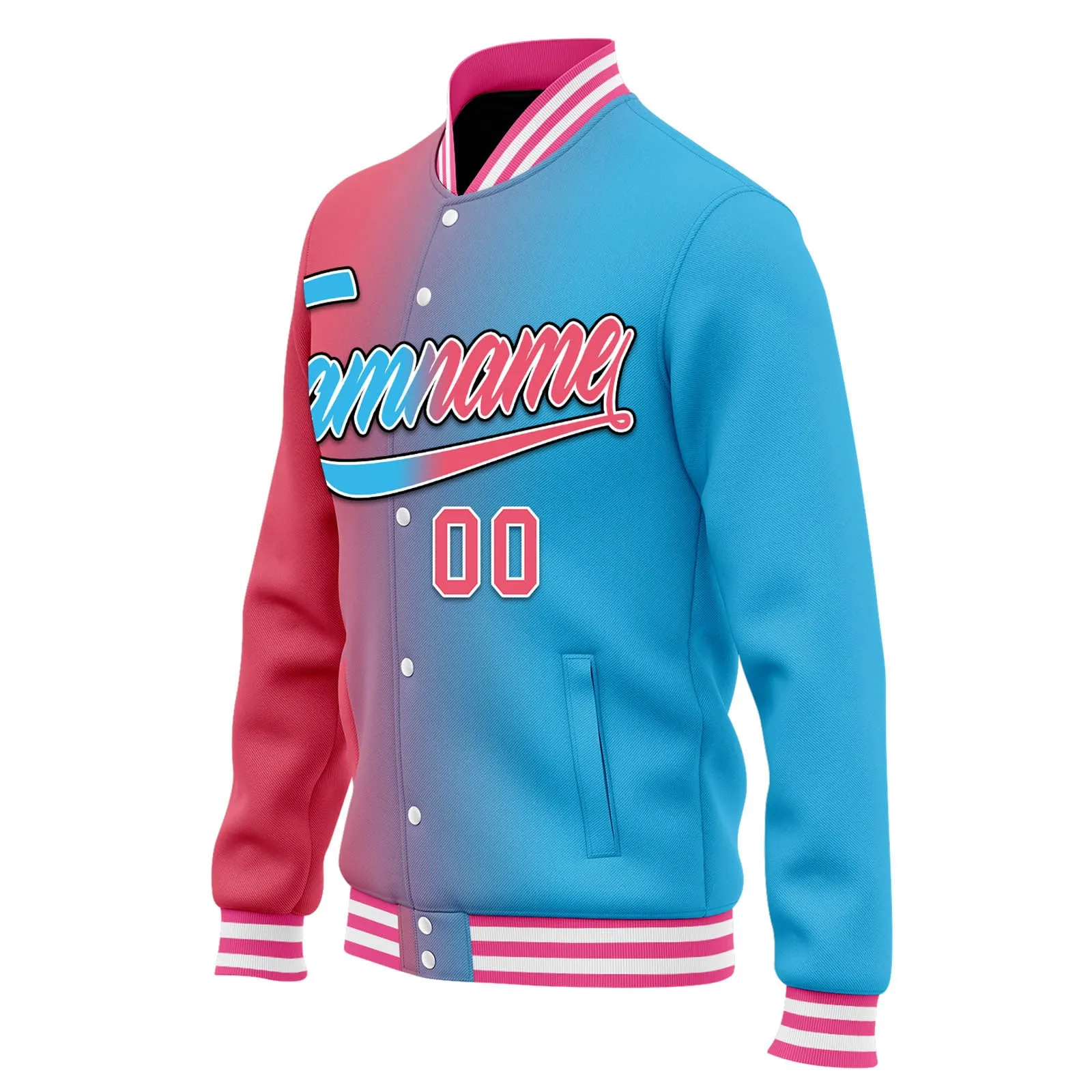 Custom Split Fashion Jacket Bomber Full-Snap Varsity Letterman Personalized Jacket FZ005-D028014-9