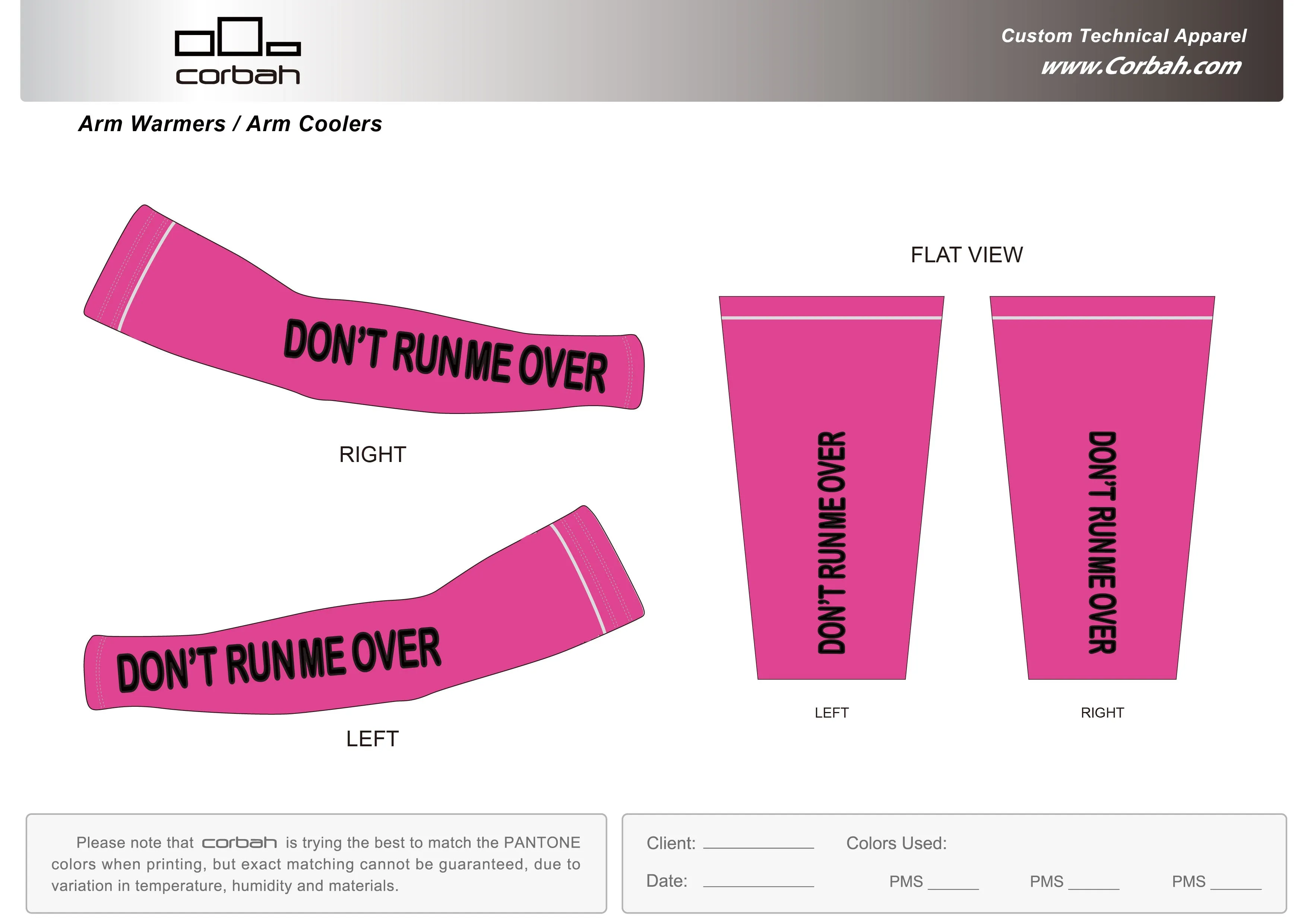 Don't Run Me Over Fluorescent Pink Arm Warmers