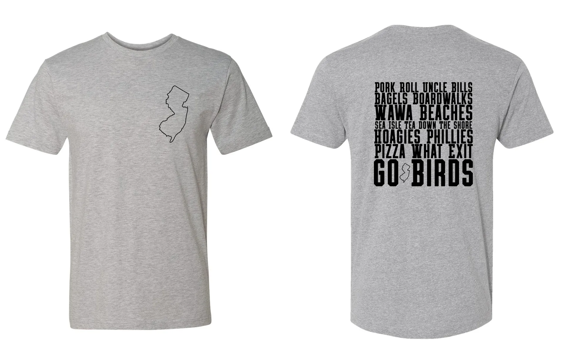 Down The Shore New Jersey Men's Fit Tee Shirt - Grey