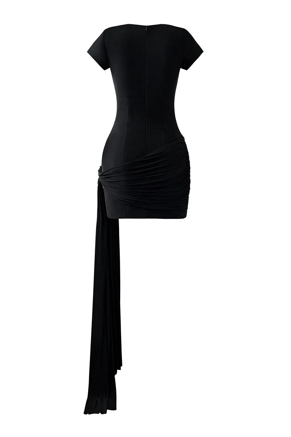Ephraim Bodycon Extended Flap Crepe Mini Dress