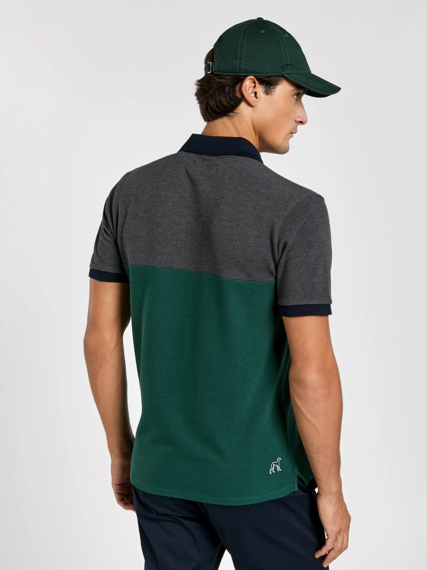 Genz collection regular fit colour-block piqué polo shirt