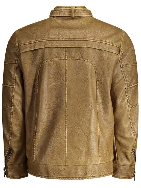 Gorgeous Faux Leather Mens Biker Jacket
