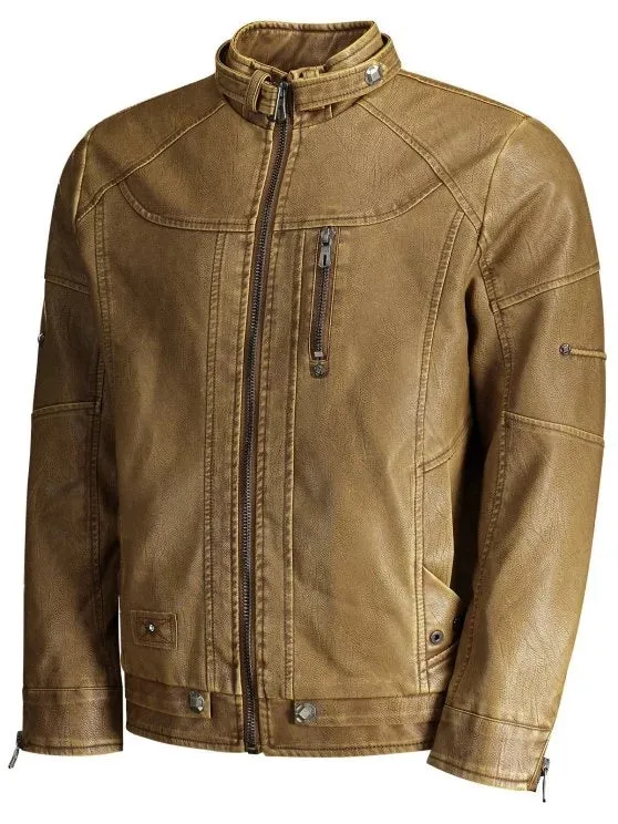 Gorgeous Faux Leather Mens Biker Jacket