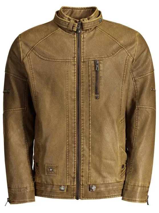 Gorgeous Faux Leather Mens Biker Jacket