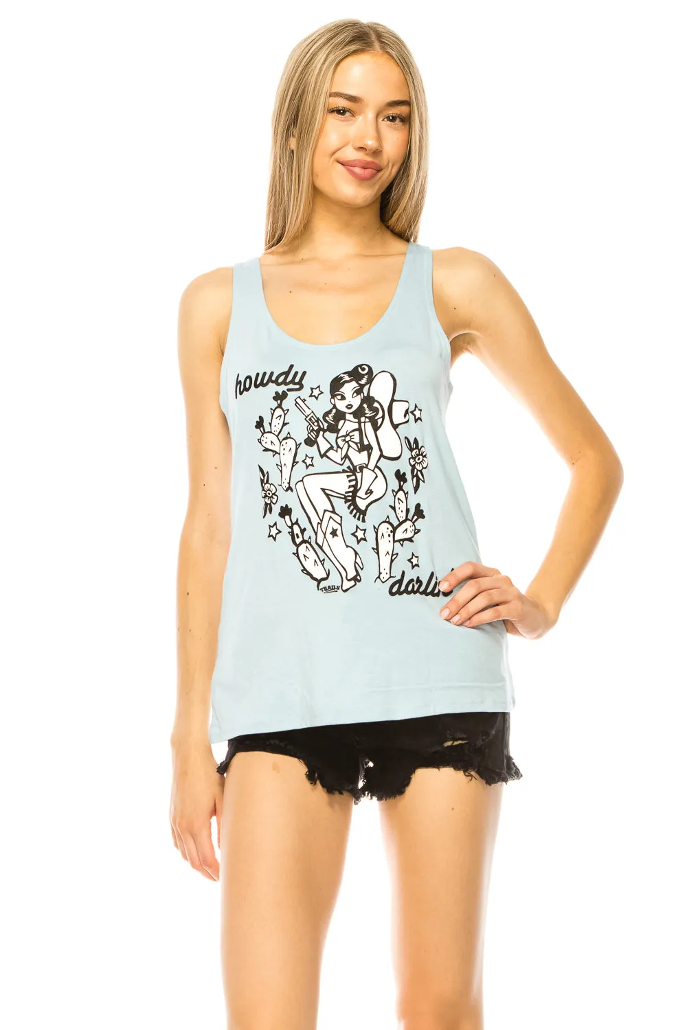 HOWDY DARLIN' TANK TOP BLUE