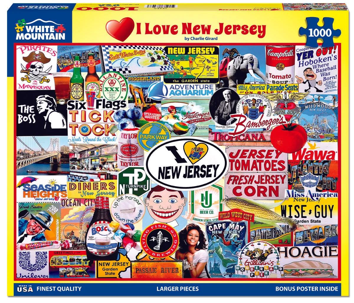 I Love New Jersey (1535pz) - 1000 Piece Jigsaw Puzzle