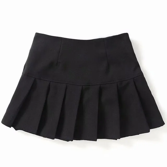 iamgia Raphie summer new sexy short skirts women high waist mini skirt black white skirt pleated micro mini 2019