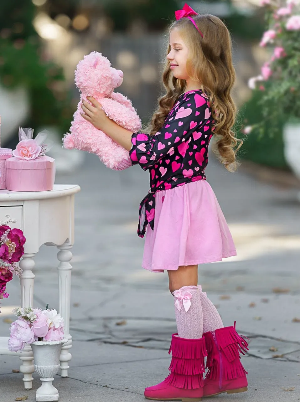 It's Raining Hearts Skirt Set
