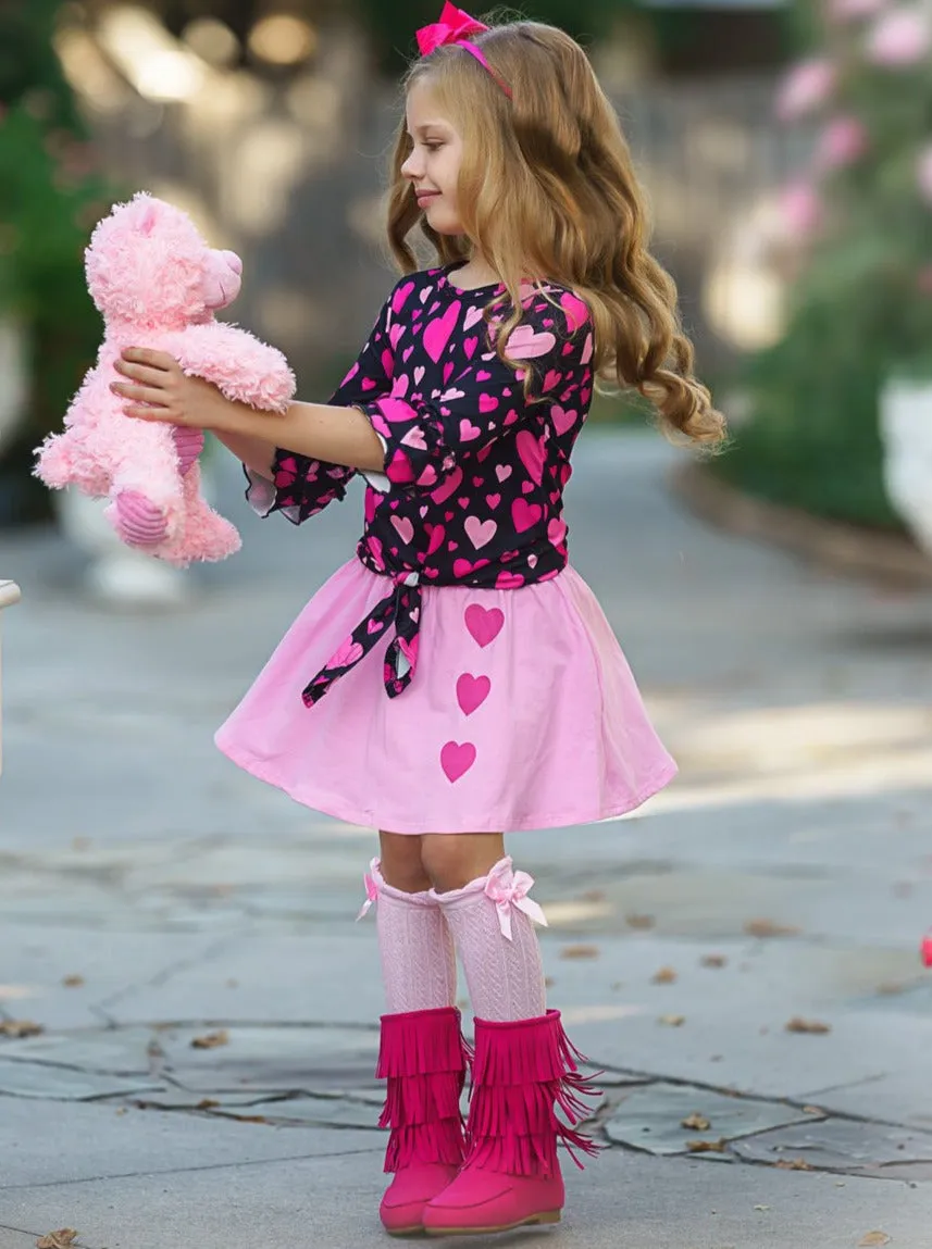 It's Raining Hearts Skirt Set