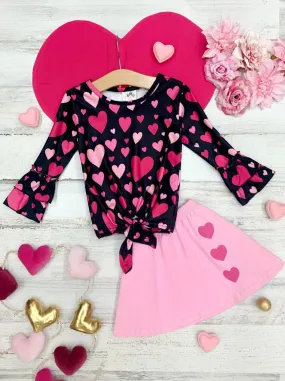 It's Raining Hearts Skirt Set