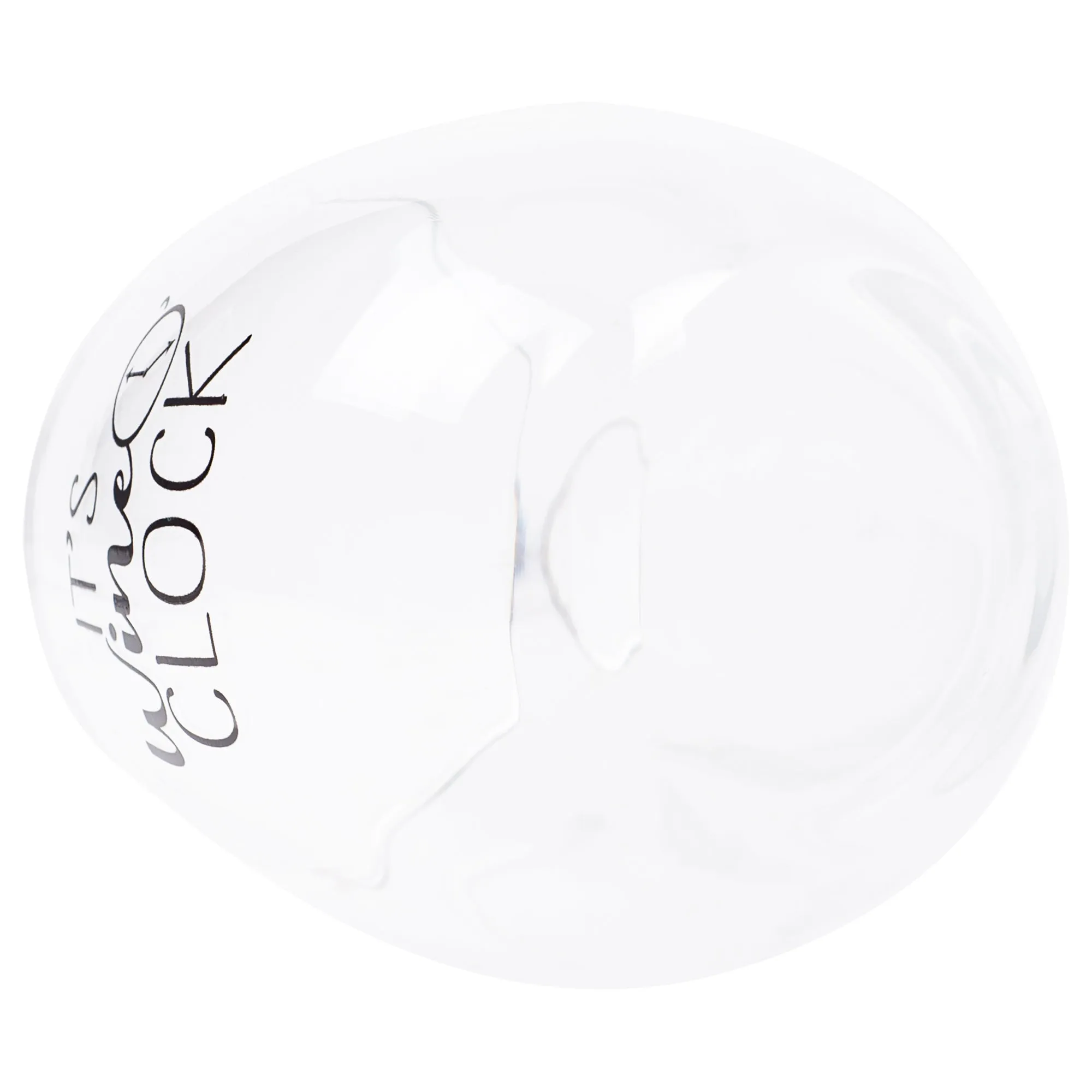 It's Wine O'clock Black 14 ounce Glass Stemless Wine Glass