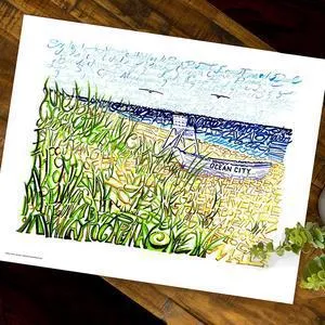 Jersey Shore Points Print by Philly Word Art