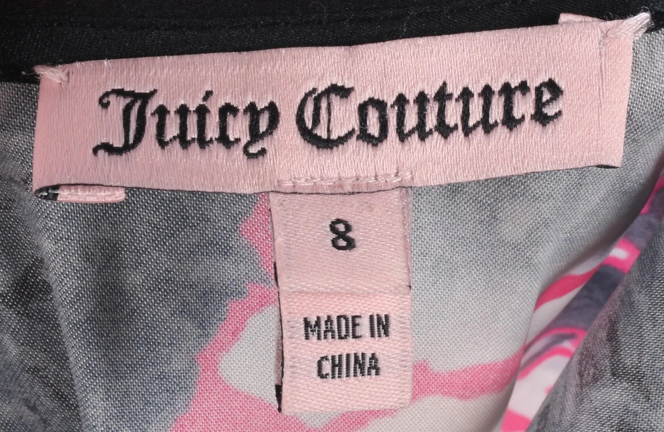 Juicy Couture grey and pink floral dress size 8