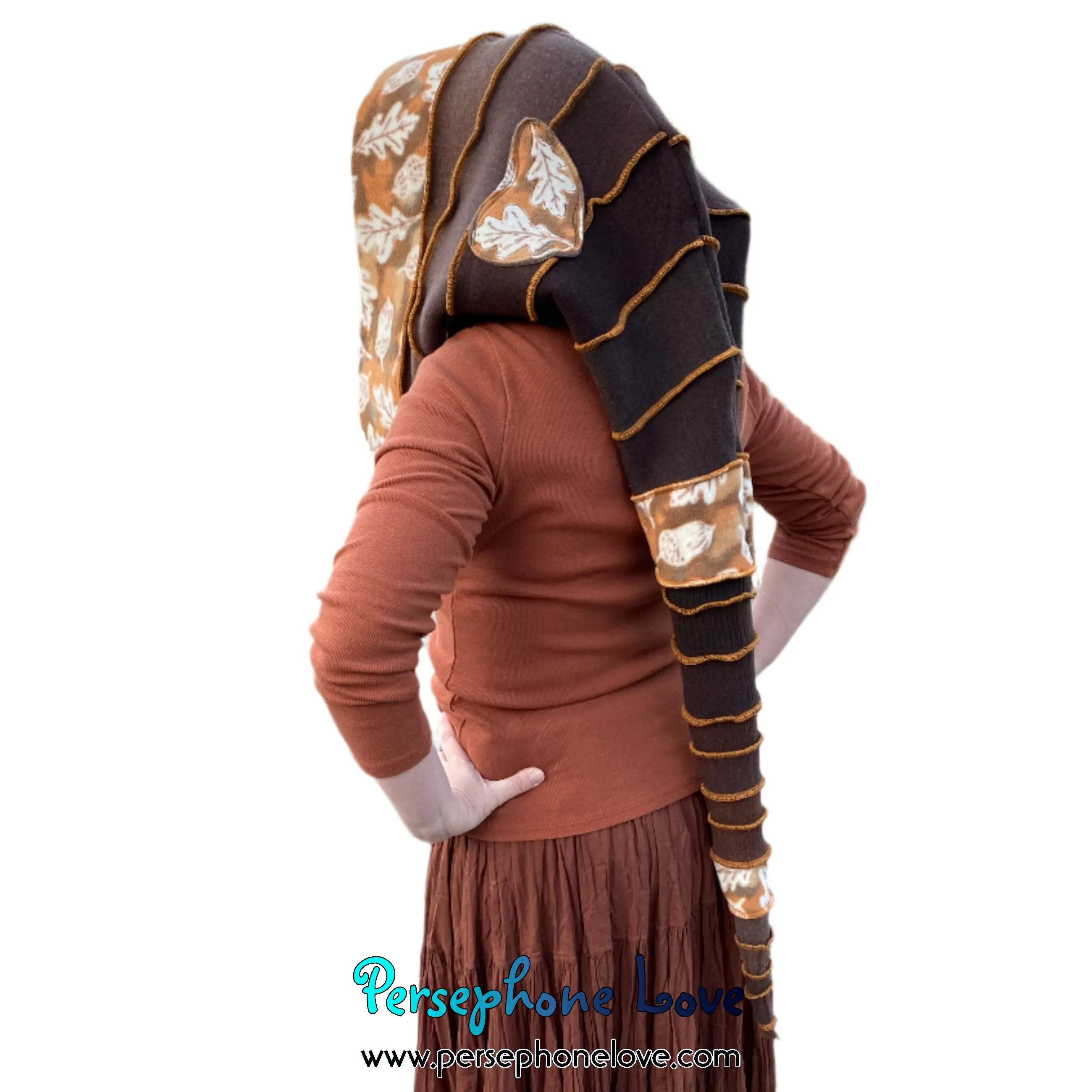 Katwise inspired felted 100% cashmere recycled sweater elf hat/hood-1733
