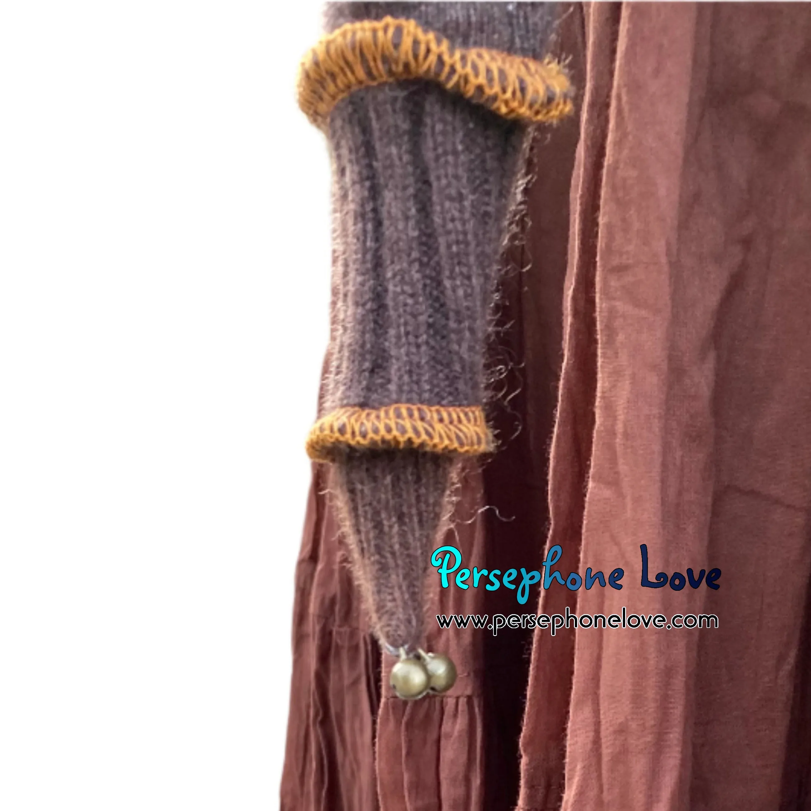 Katwise inspired felted 100% cashmere recycled sweater elf hat/hood-1733