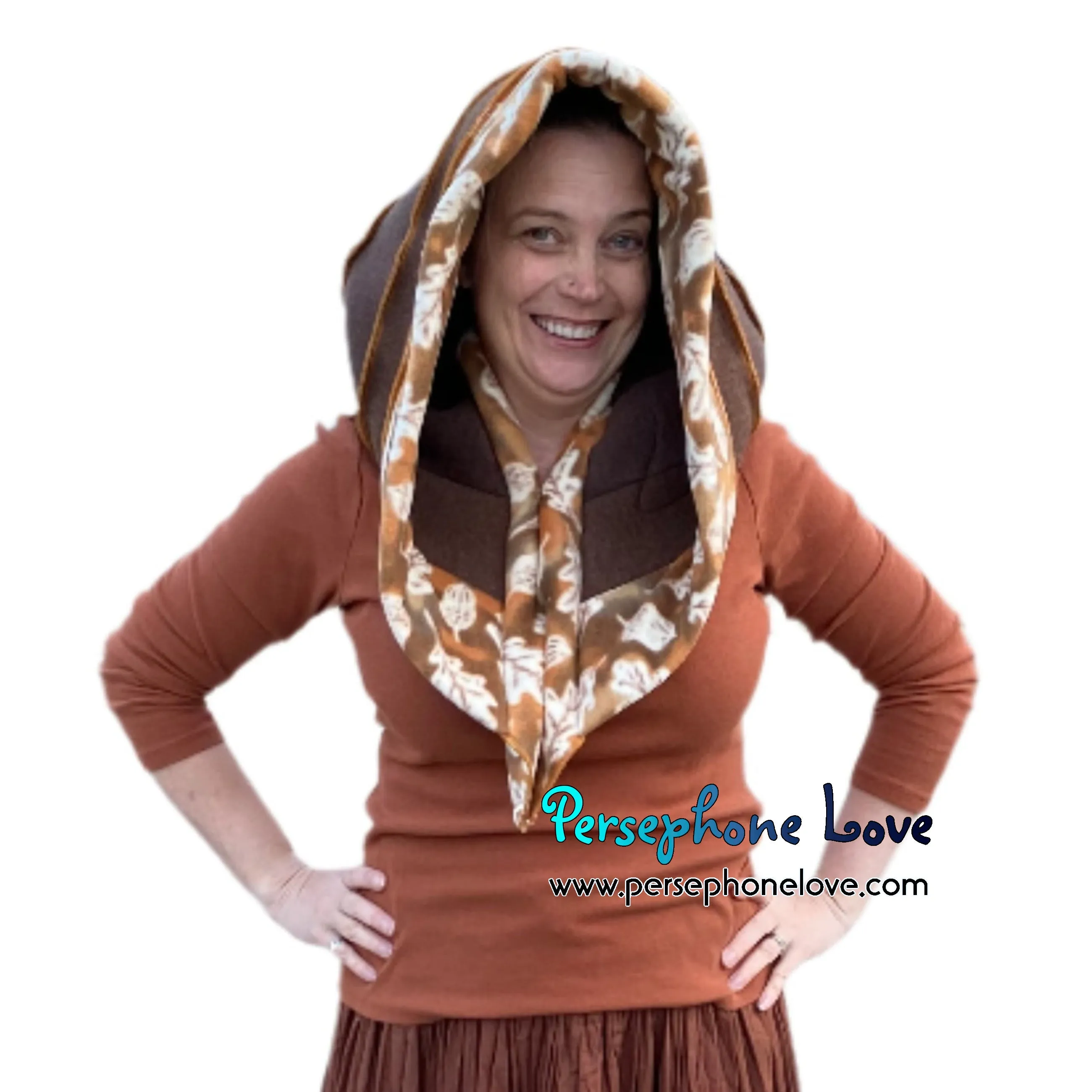 Katwise inspired felted 100% cashmere recycled sweater elf hat/hood-1733