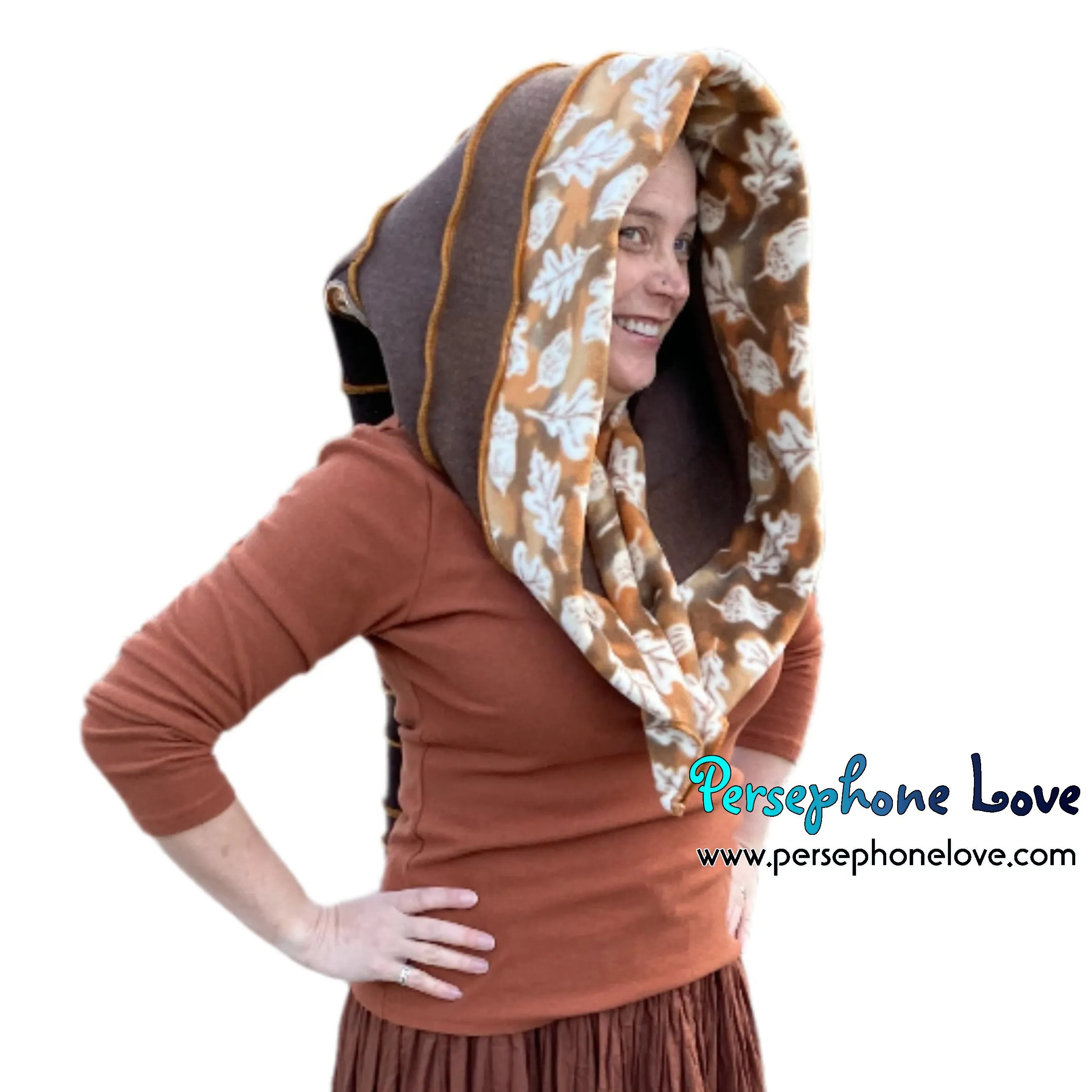 Katwise inspired felted 100% cashmere recycled sweater elf hat/hood-1733