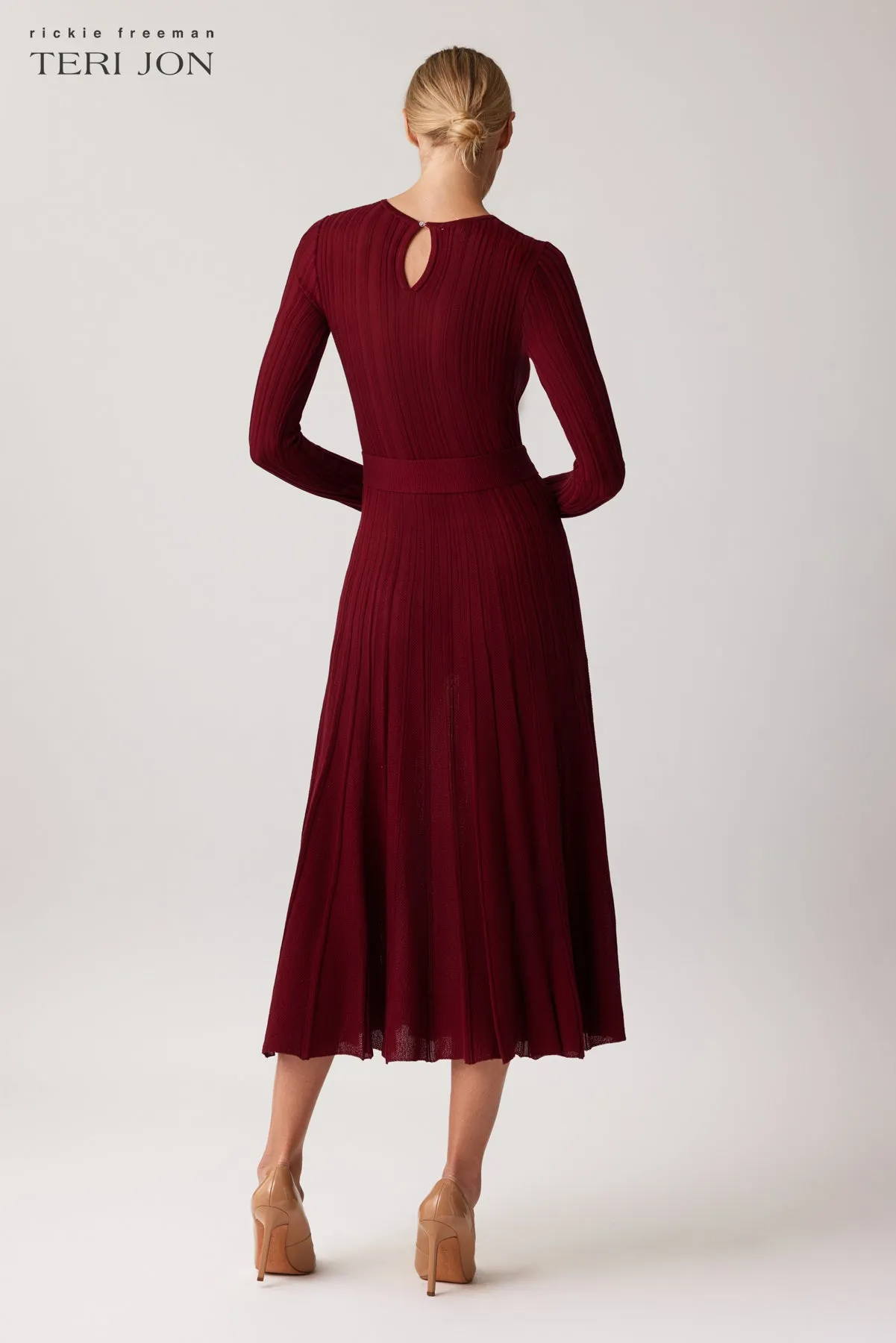 Knitted Pintuck Midi Dress