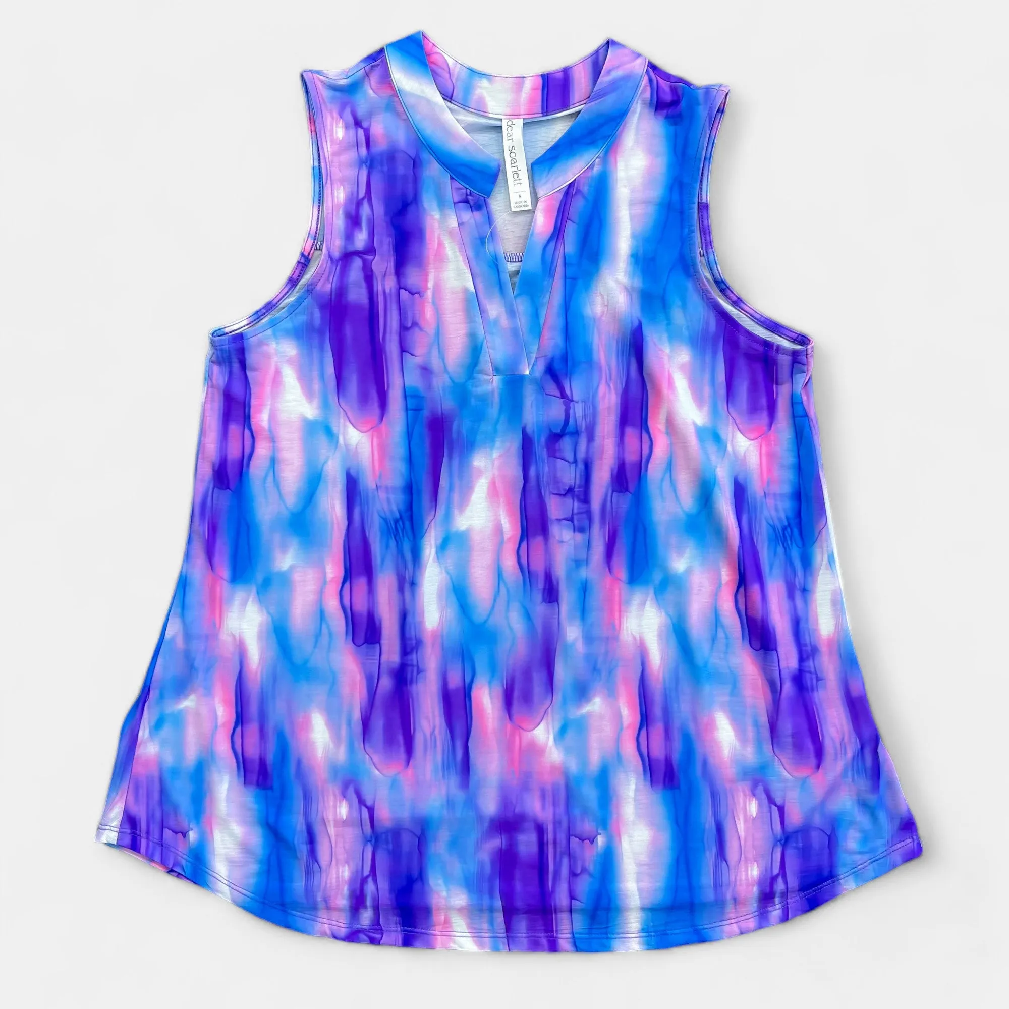 Lavender Blue Abstract Lizzy Tank Top [NO RETURNS]