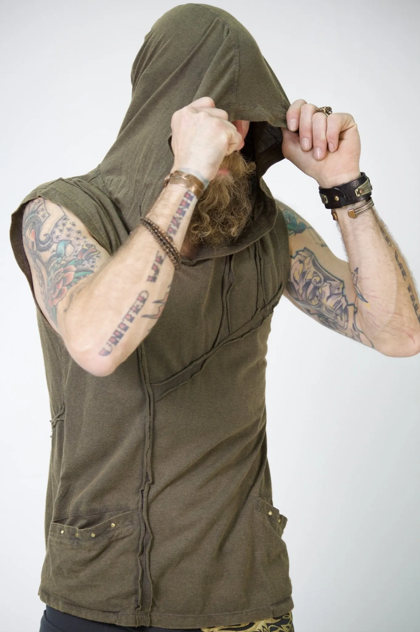 Linear Hooded Tank Top