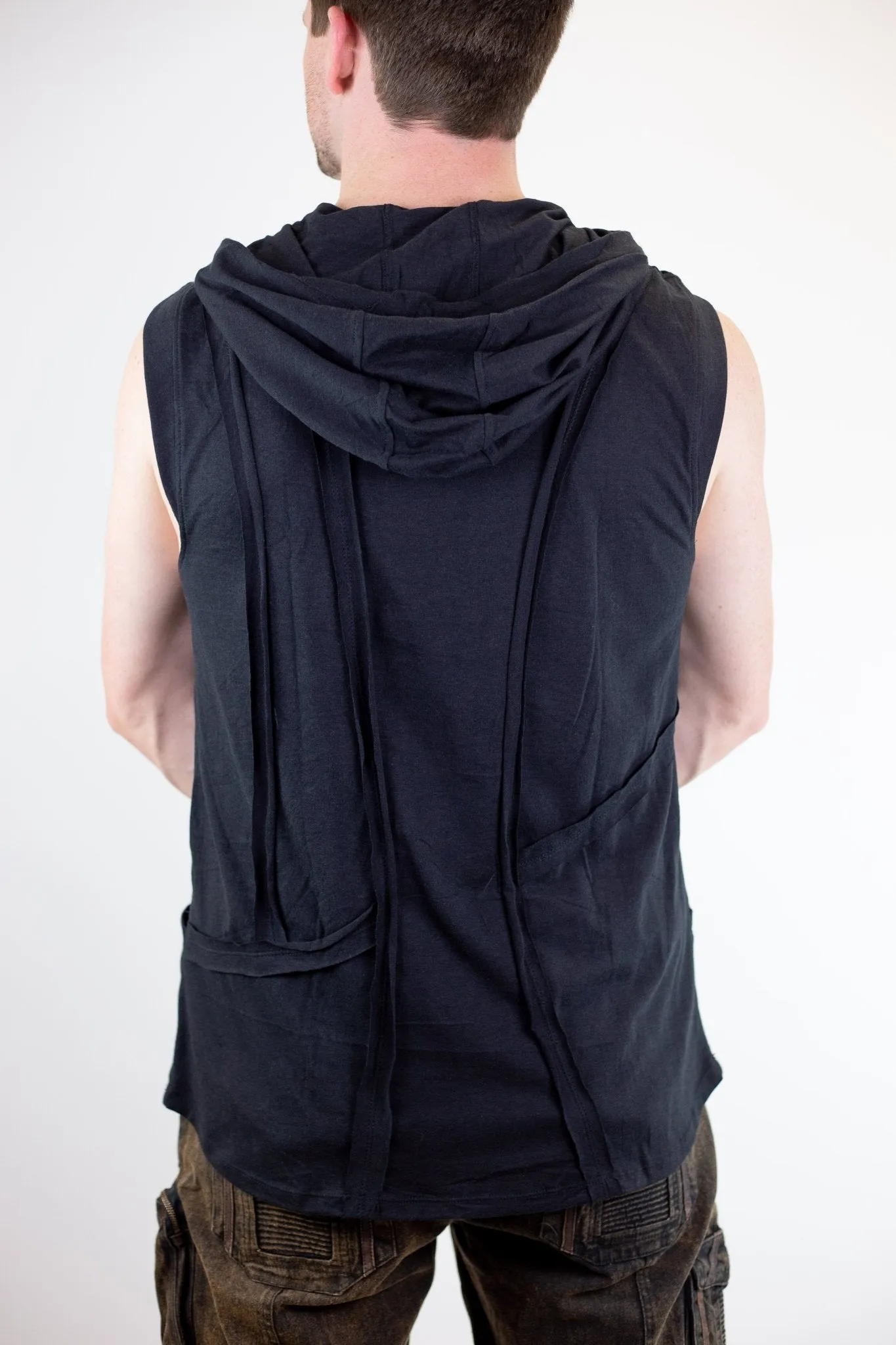 Linear Hooded Tank Top