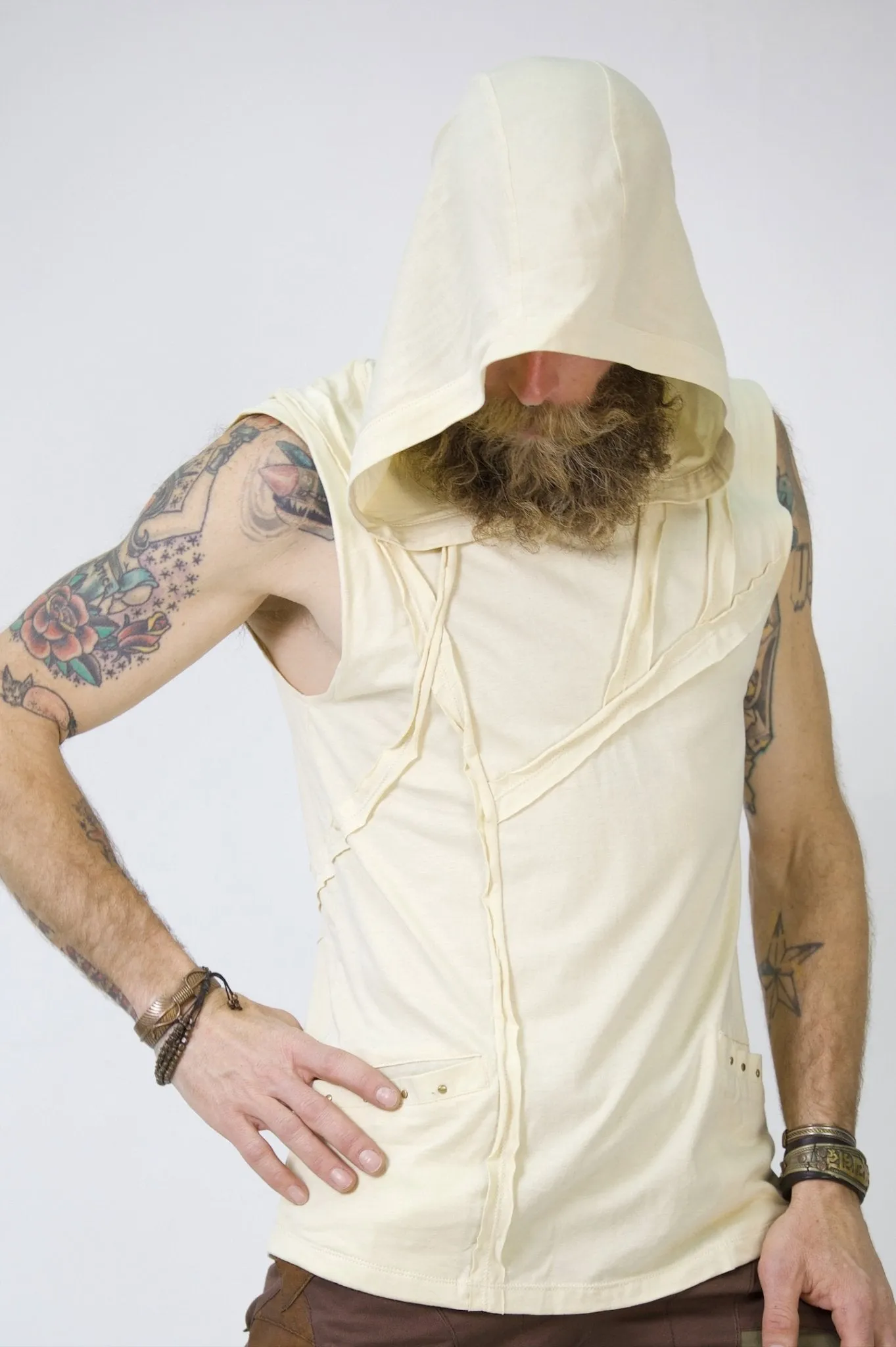 Linear Hooded Tank Top