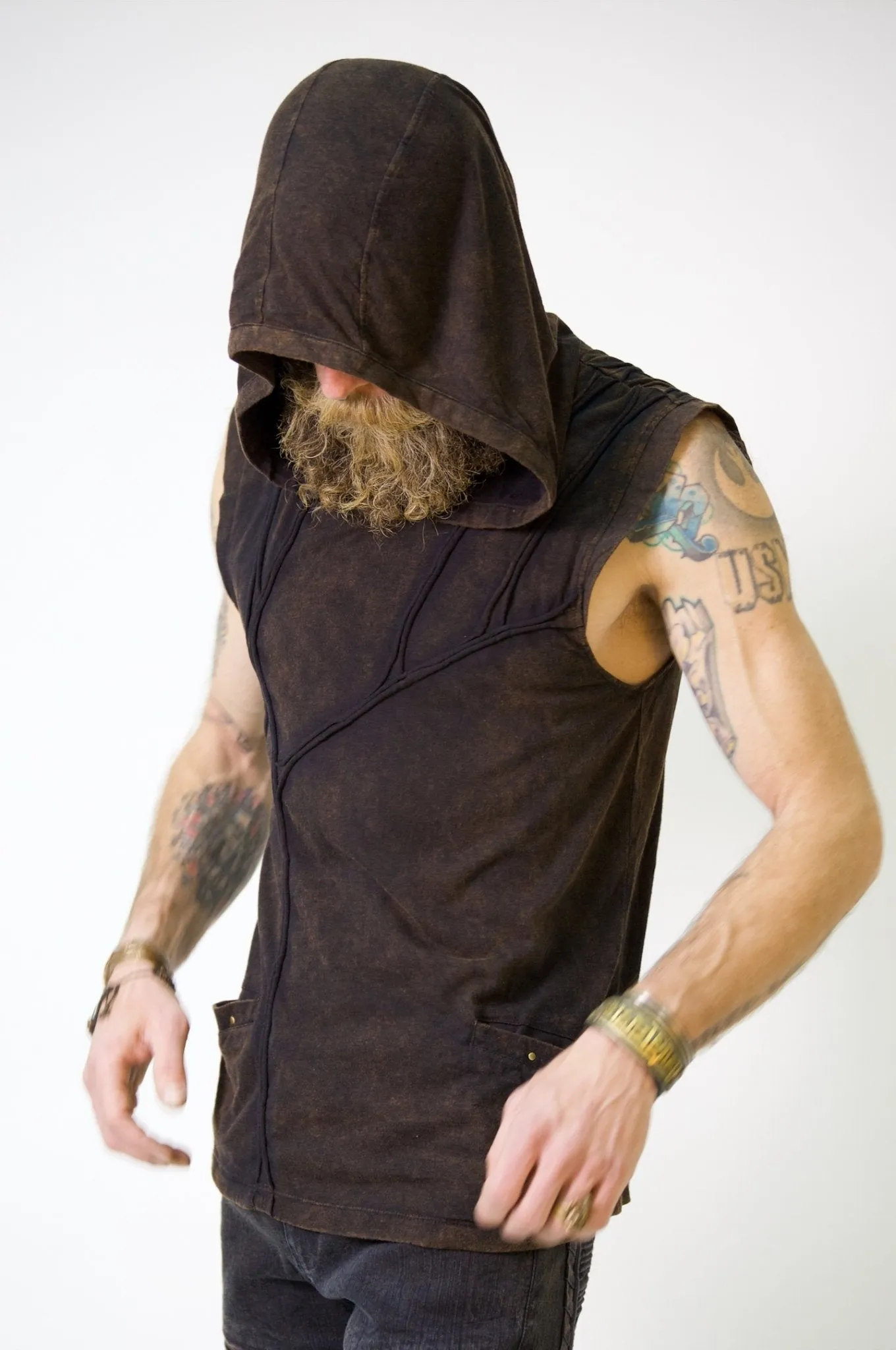 Linear Hooded Tank Top