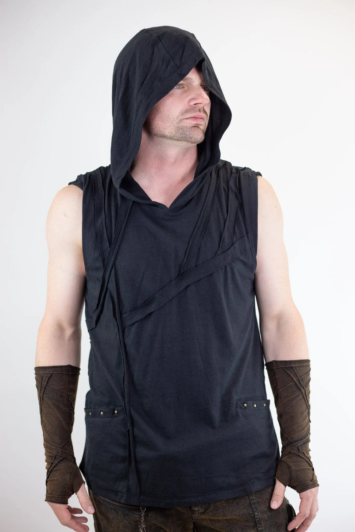 Linear Hooded Tank Top