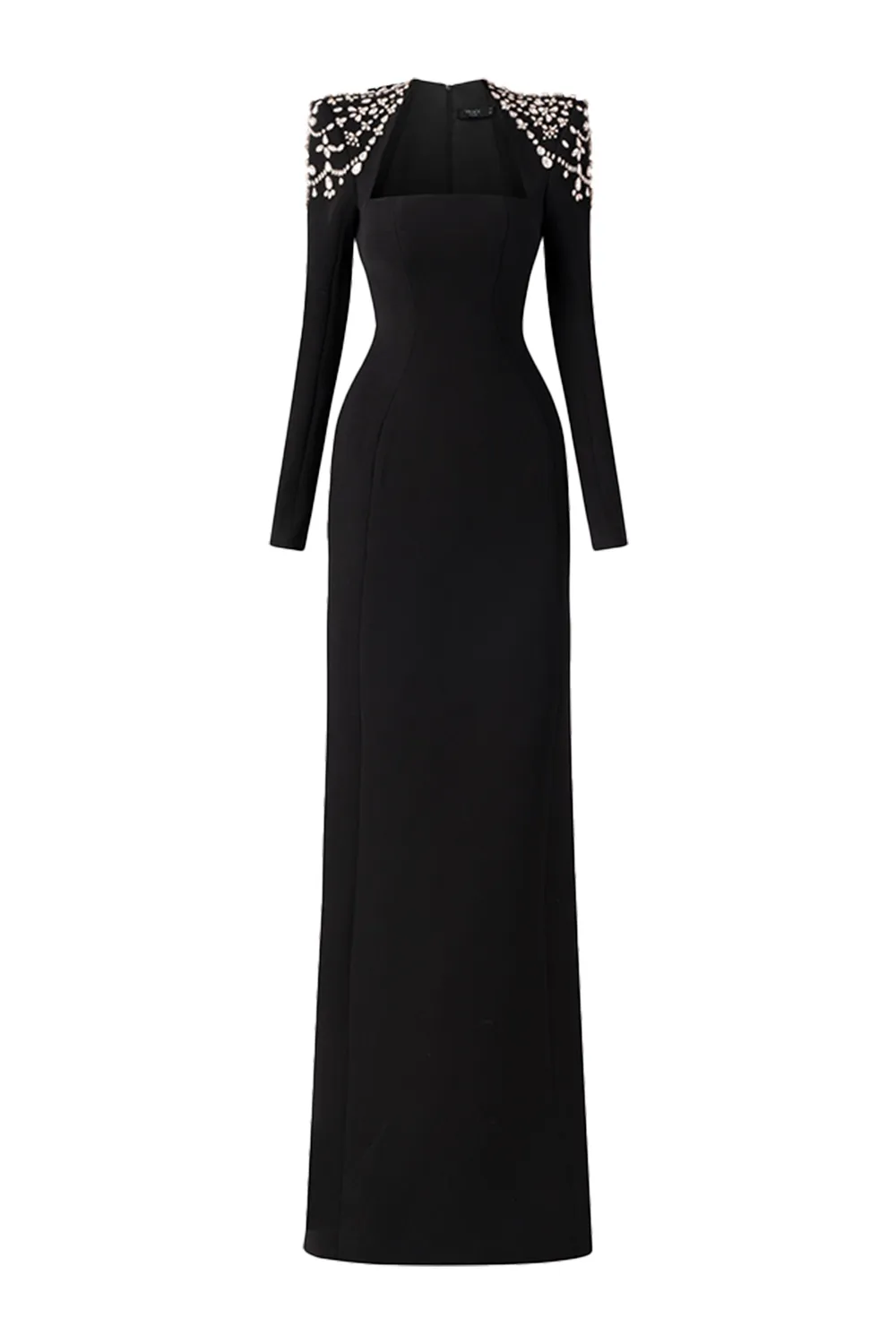 Long Sleeve Queen Anne Neckline Dress