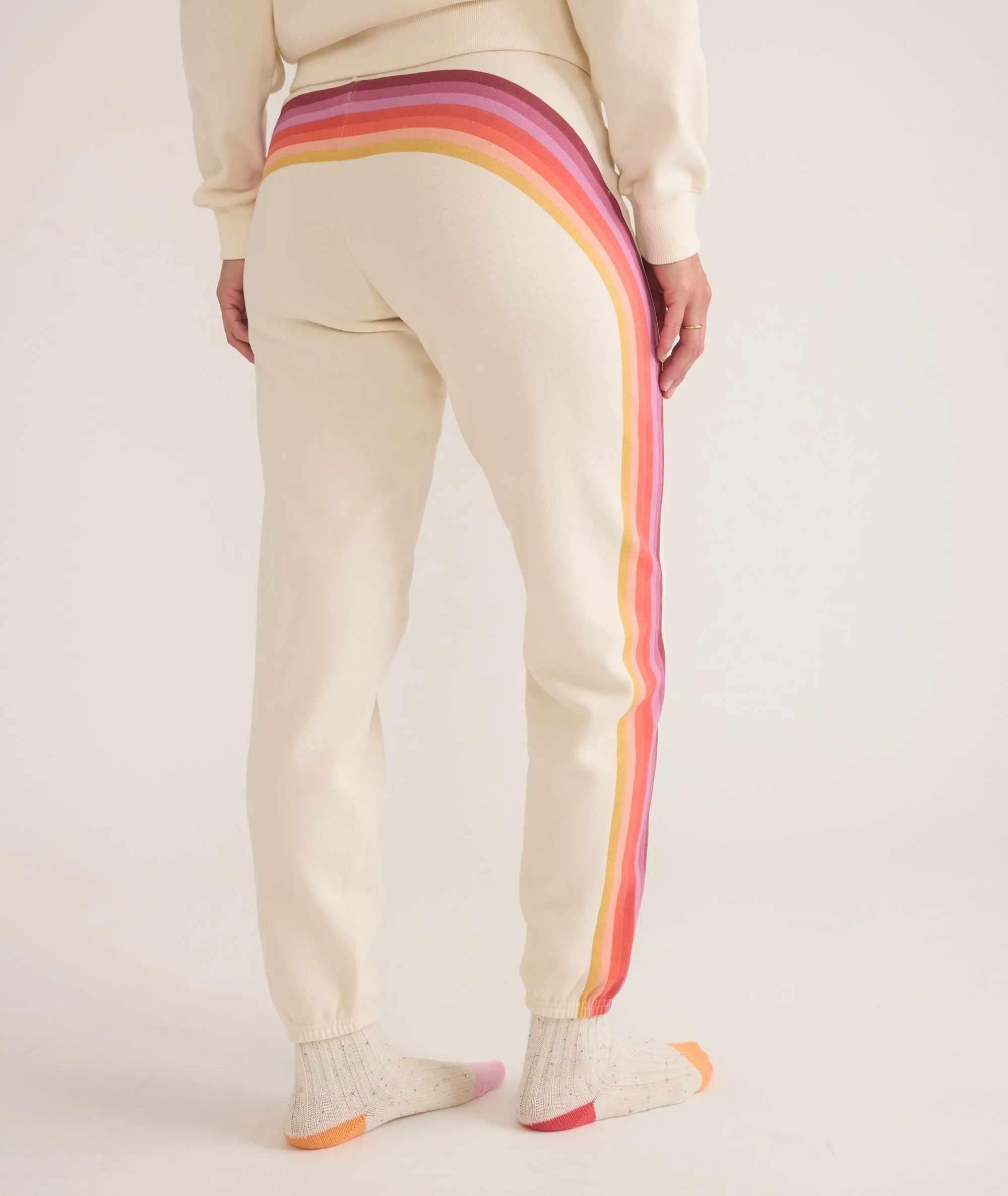 Marine Layer Anytime Sweatpant in Antique White Stripe