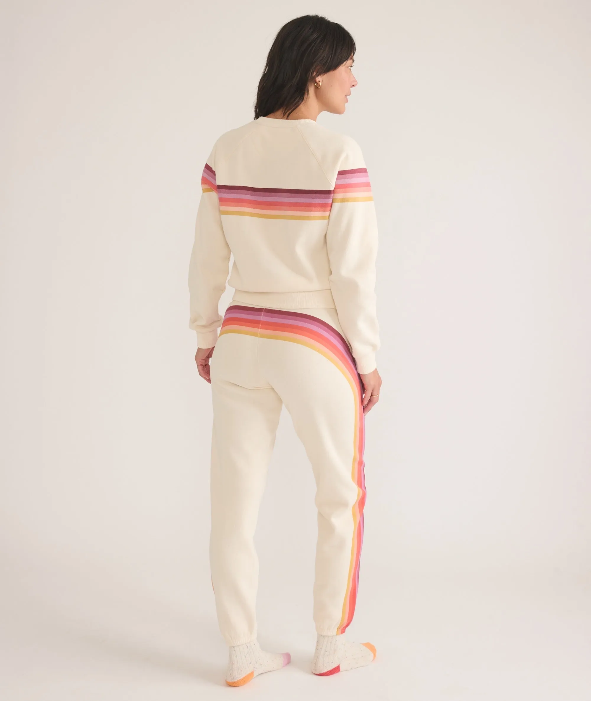 Marine Layer Anytime Sweatpant in Antique White Stripe