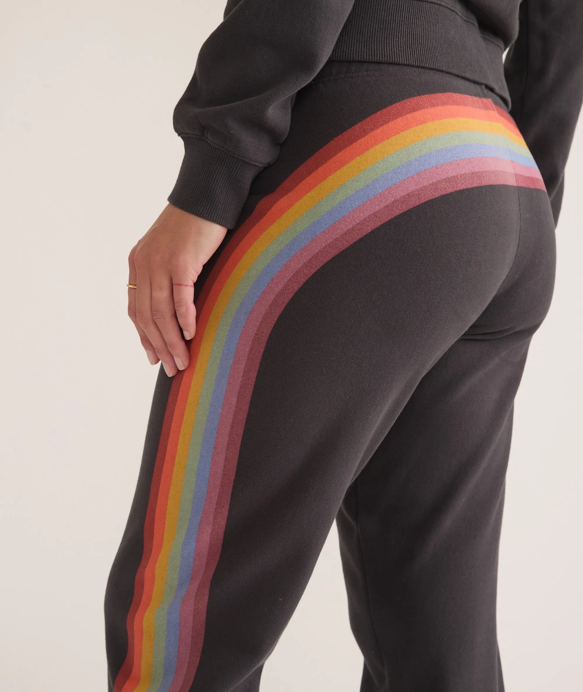 Marine Layer Anytime Sweatpant in Washed Black Stripe